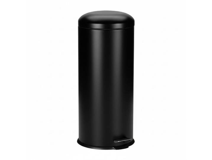 Relaxdays Mülleimer Schwarz 30 l Tretpedal, Metall, Kunststoff, 29x69x36 cm, Badaccessoires, Abfalleimer