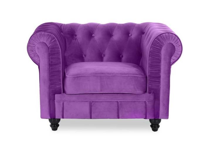 Fauteuil Chesterfield velours Altesse Violet