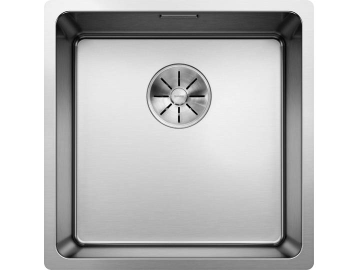 Blanco Evier à encastrer 2D Andano 400-U - Evier avec C-overflow et système d'évacuation InFino\, inox satiné