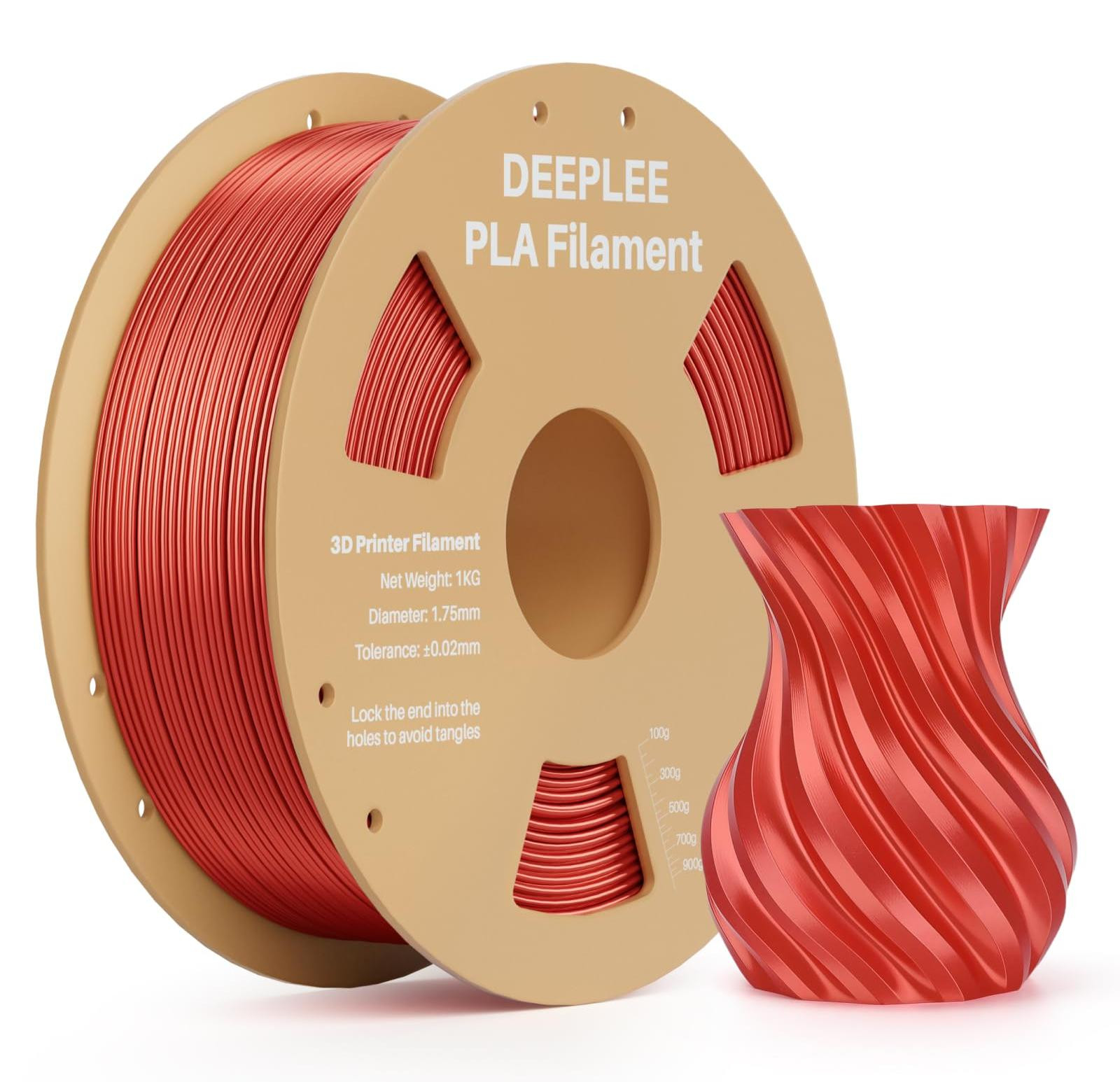 Selius Silk PLA Filament, levend rood, 1 kg