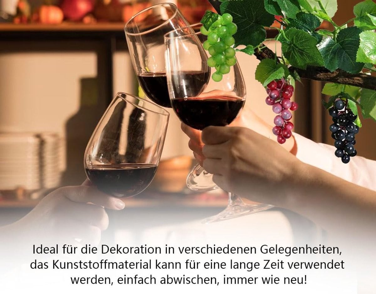Levensechte kunstmatige druiven decoratie voor tuin, kantoor of fotorekwisieten