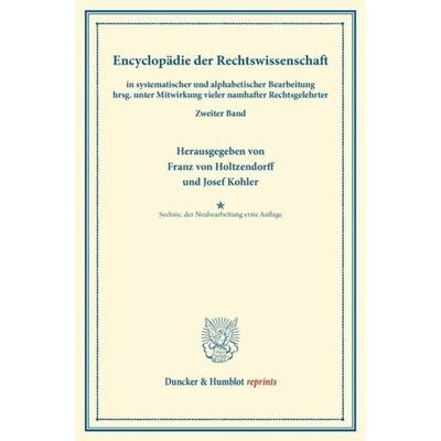 Encyklopädie der Rechtswissenschaft, Taschenbuch von , Duncker & Humblot, 978-3-428-16515-5