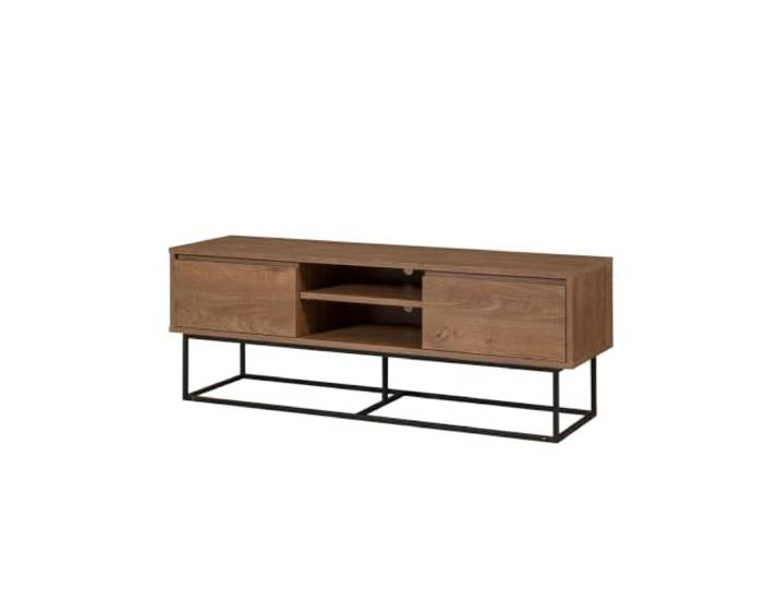 Meuble TV 2 niches et 2 tiroirs décor noyer L140 cm - Rodez
