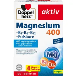 Doppelherz Magnesium 400+ B1 + B6 + B12 + Folsäure 120 ST