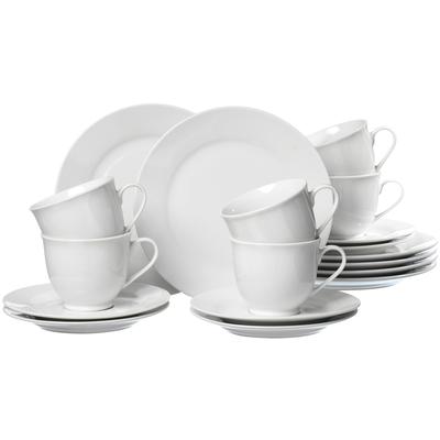 Kaffeeservice RITZENHOFF & BREKER "Bianco", weiß, 18 Stk., Porzellan, Geschirr-Sets, Kaffeeservice, klassisch und schlicht, unifarben