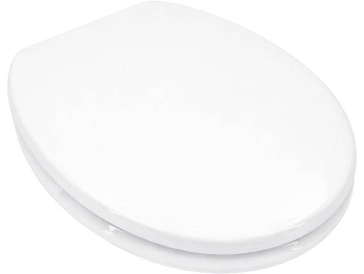 WC-Sitz WELLTIME Classic Colours , weiss (salz, weiß), B:37,5cm L:45cm, MDF - Mitteldichte Holzfaserplatte, WC-Sitze, WC-Sitz, Kratzfester Klo-Sitz mit einem Holzkern und Absenkautomatik