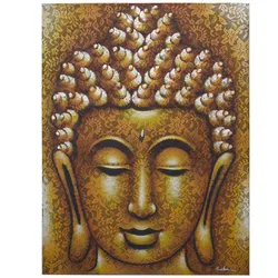 Buddah Painting - Gold Brocade Detail