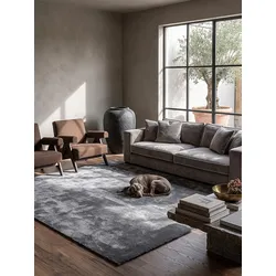 Teppich Hochflor Anthrazit 240x240 cm - ALDAN   Kadima Design