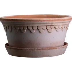 Københavner Blumentopf 25 cm niedrig rosa mit Untersetzer