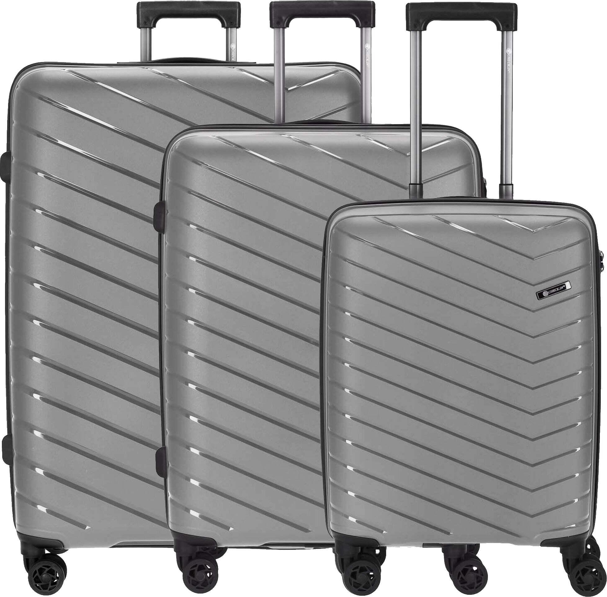 Check.IN 3-tlg. Kofferset ORLANDO mit 4 Rollen - silber
