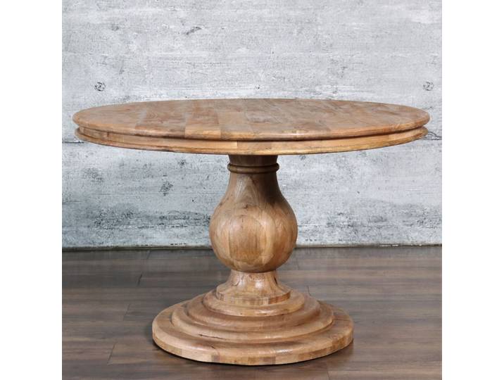 Esstisch HARRISON braun Ø100 massiv Mangoholz Landhaus Antik Design