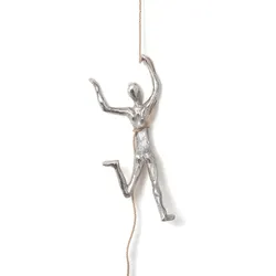 Moritz Skulptur Aluminium Figur Kletterer | 30 x 14 x 5 cm | Bergsteiger | Klettern Deko | Fensterdeko | Fenster Figur | Wandschmuck | Abseilen