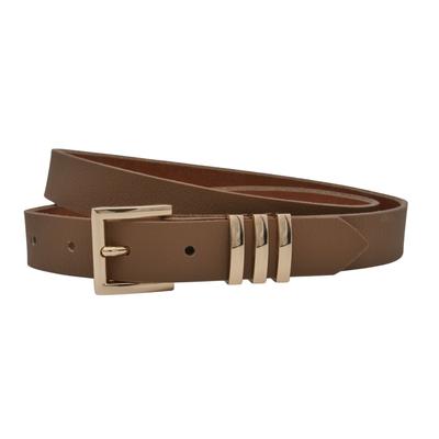 Ledergürtel ANNAMATONI "AnnaMatoni AnnaMatoni Damen Ledergürtel mit goldfarbener", Damen, Gr. TW80, braun (mud 680), 100% Leder, Gürtel Ledergürtel