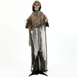 ANIMIERTE-HALLOWEEN-DEKORATION Metall Polyester Schwarz