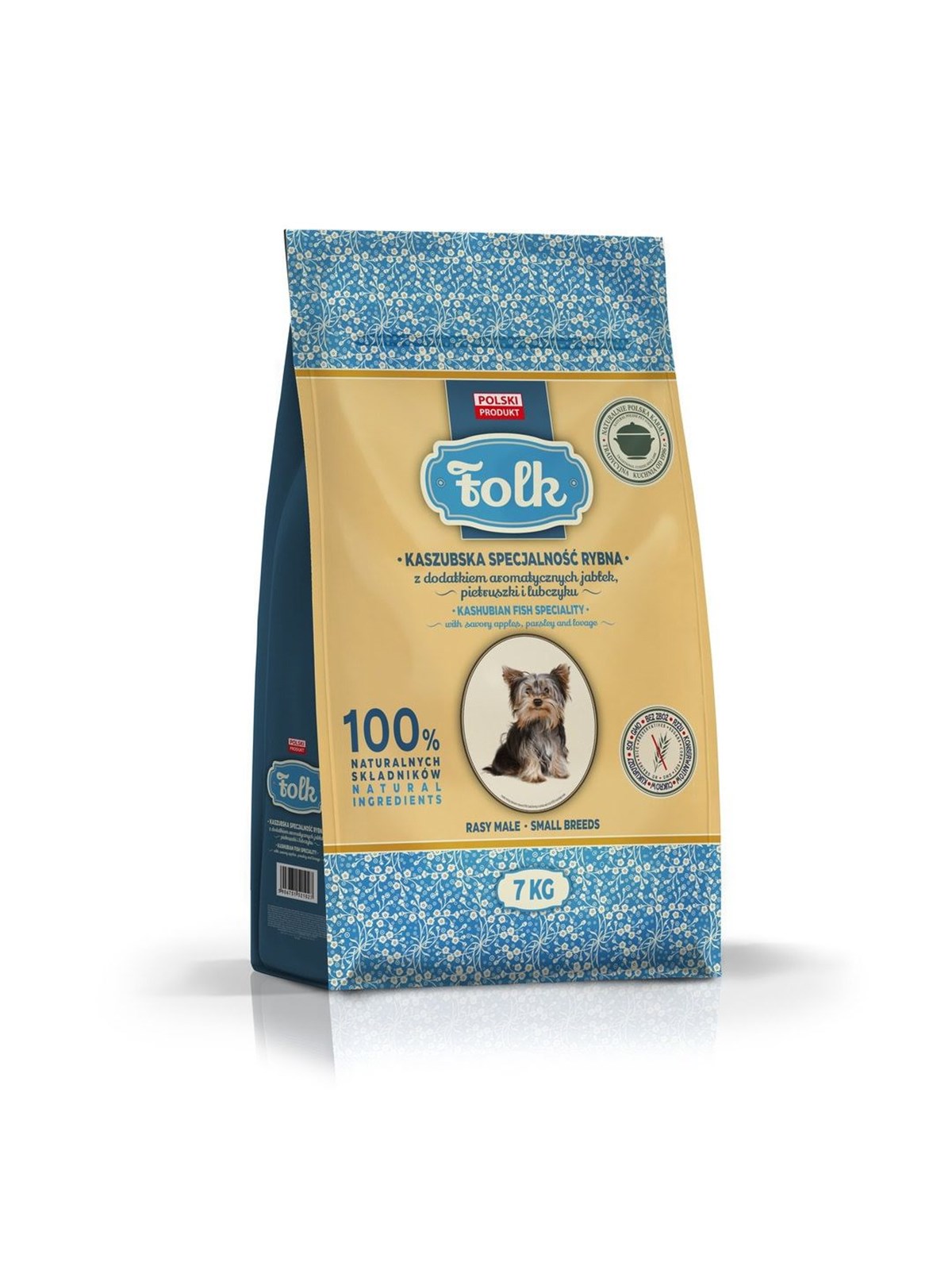 Folk Small breeds Kaschubische Fischspezialität mit Äpfeln, Petersilie und Liebstöckel - Trockenfutter für Hunde - 7kg