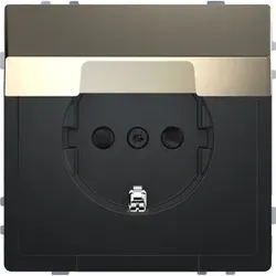 MertenSCHUKO-Steckdose, System Design, mit Klappdeckel, mit erhöhtem Berührungsschutz, Nickelmetallic