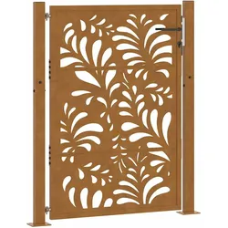 vidaXL Gartentor 105x130 cm Wetterfester Stahl Wellen-Design