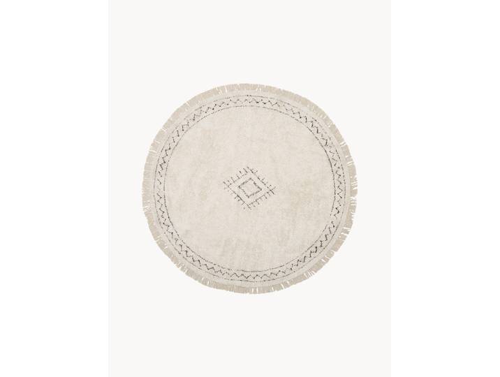 Tapis rond à franges tufté main Fionn