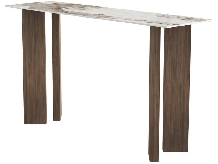 Console avec plateau en céramique style pandora Elma - 140 cm - Marron