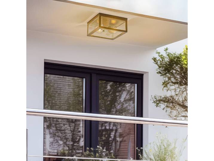 Lindby Kremena Außen-Deckenleuchte, schwarz Lindby, dimmbar, schwarz, Aluminium, Modern
