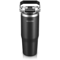 Arendo Thermobecher 900 ml, Edelstahl, BPA-frei, doppelwandig, hält 12h heiß, 6h kalt, 100 % auslaufsicher, Coffee to go