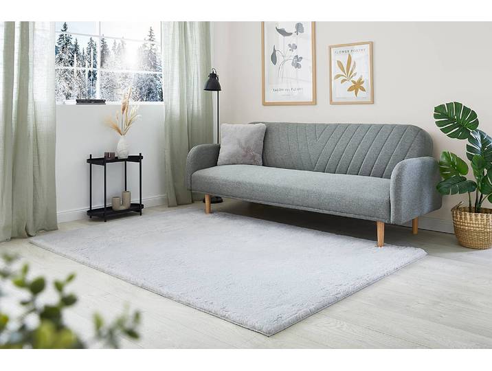 Hochflorteppich Como 160 x 230cm Grau/Grau