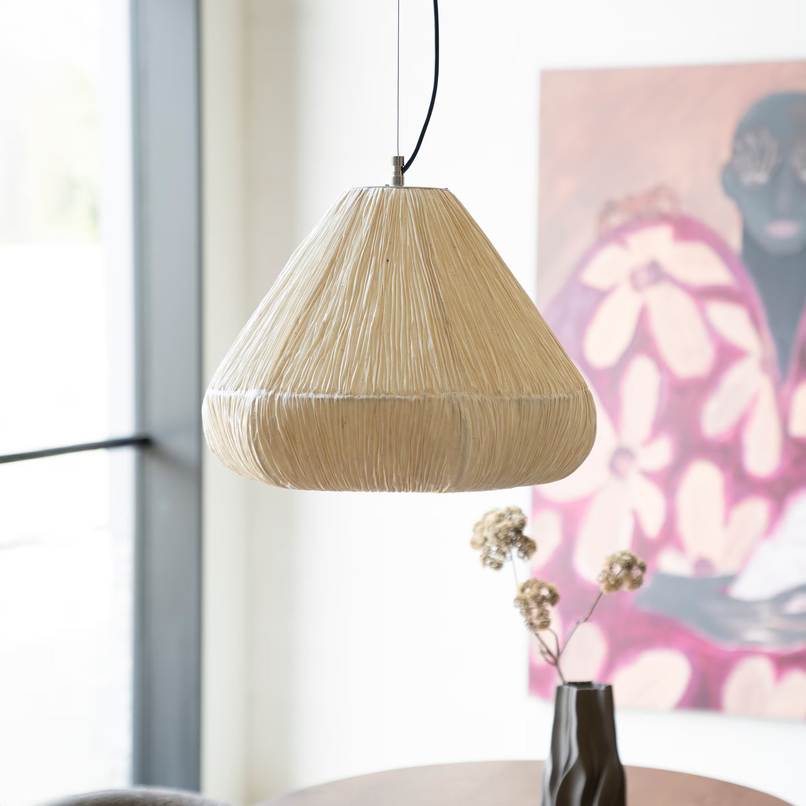 By-Boo Hanglamp Lokta Handgeschept papier Natuurlijk - 49 cm