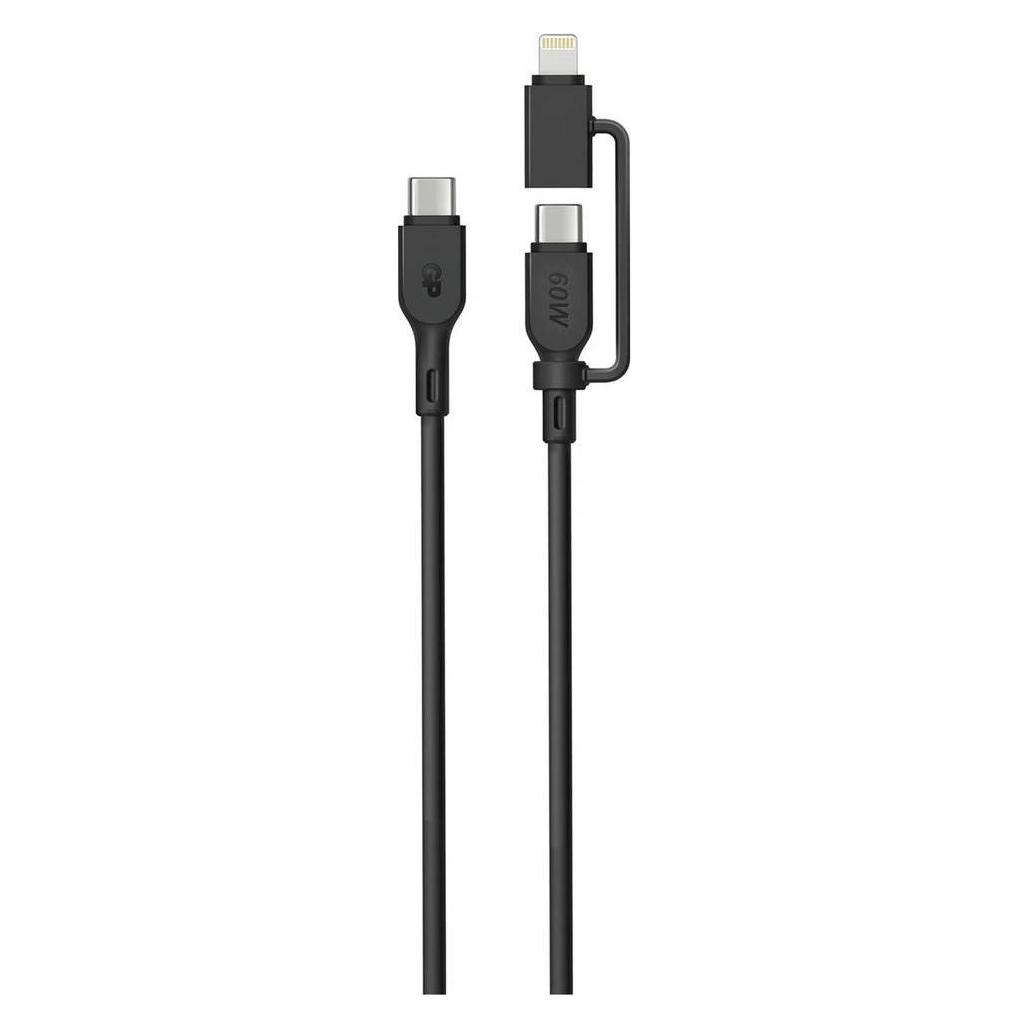 GP Batteries GP 60W Lade- & Sync Kabel USB-A auf USB-C und Lightning (1.50 m, USB 2.0, 60 W) (GPCBCCBVBKUSB971)