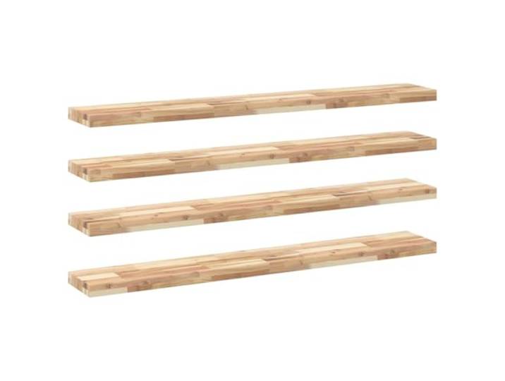 HKTMGDNG Schweberegale 4er Set 120x20x4 cm Massivholz Akazie Unbehandelt Vielseitiges 4-teiliges Wandboard aus natürlichem Akazienholz für Wohnzimmer, Schlafzimmer, Bad und Flur.
