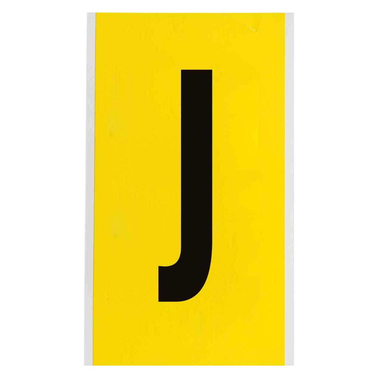 Brady 3470-J, B-499, Nylongewebe, Buchstabe J, Schwarz auf Gelb, 127 x 228mm, Schrifthöhe 152mm(25 (3470-J)