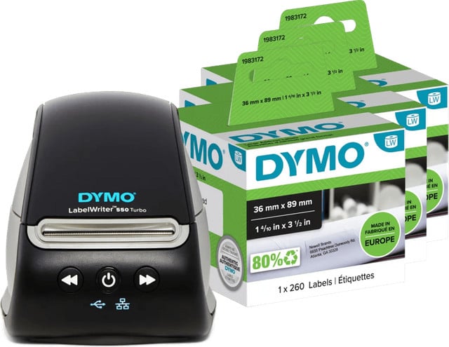 DYMO LabelWriter 550 Turbo thermische labelprinter inclusief 3 extra labels