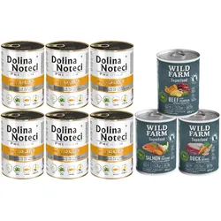 Dolina Noteci Premium Ente mit Kürbis 6x400g + Wild Farm Superfood MIX 3x400g