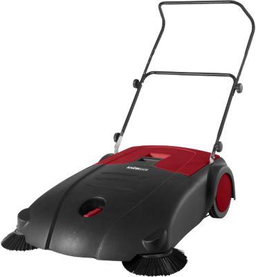 Schäfer Shop Pure Handkehrmaschine, Kehrleistung 3200 m²/h, bis 30 l, L 1130 x B 850 x H 860/910/960 mm, schwarz/rot
