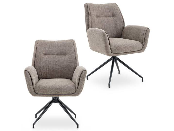 Idimex Esszimmerstühle Lira 2er-Set beige, Beige, Mode, 65x88x64 cm, Esszimmer, Stühle, Armlehnstühle