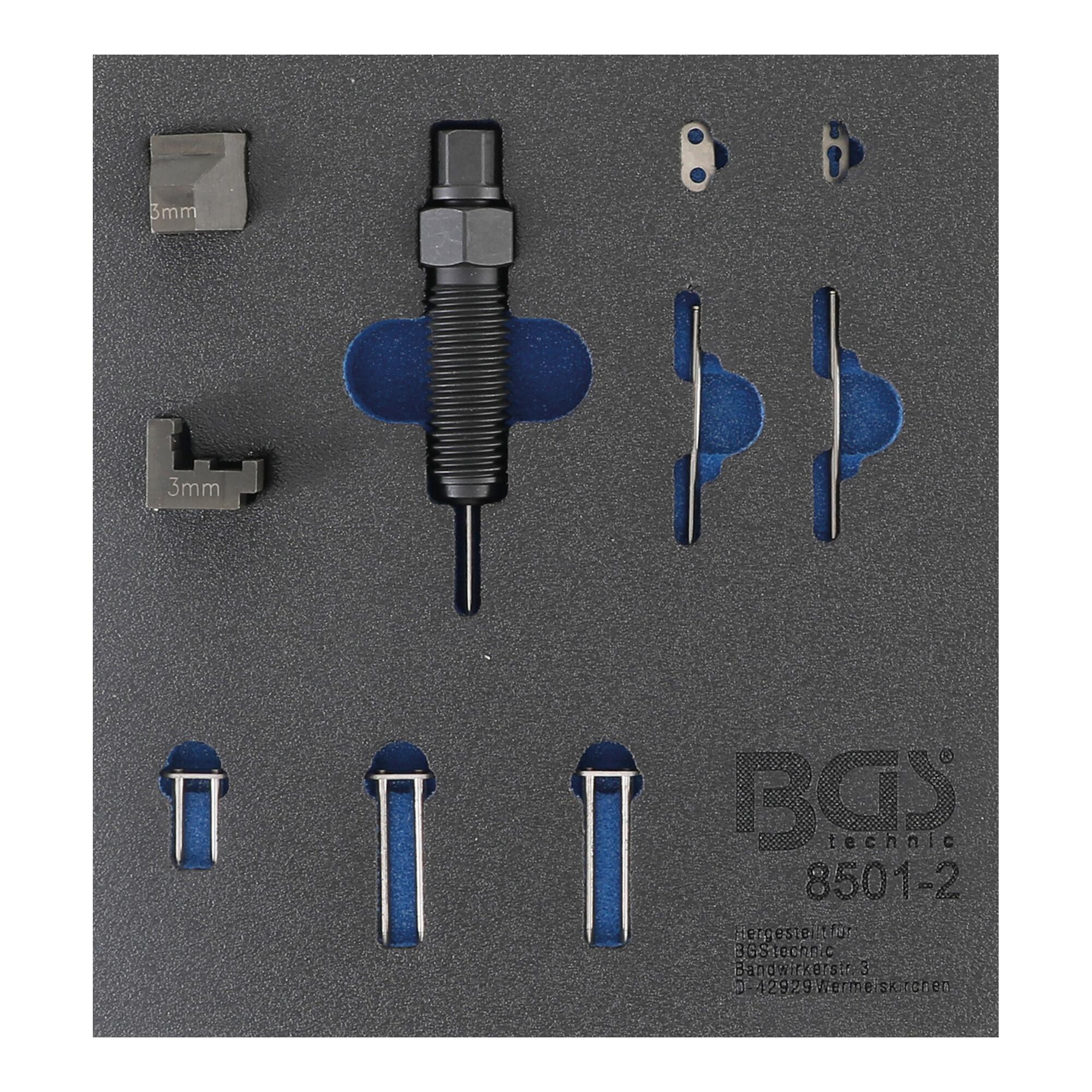 BGS Ergänzungssatz für Steuerketten-Nietgerät (Art. 8501) geeignet für 3 mm Kettenbolzen ; BGS technic (8501-2)