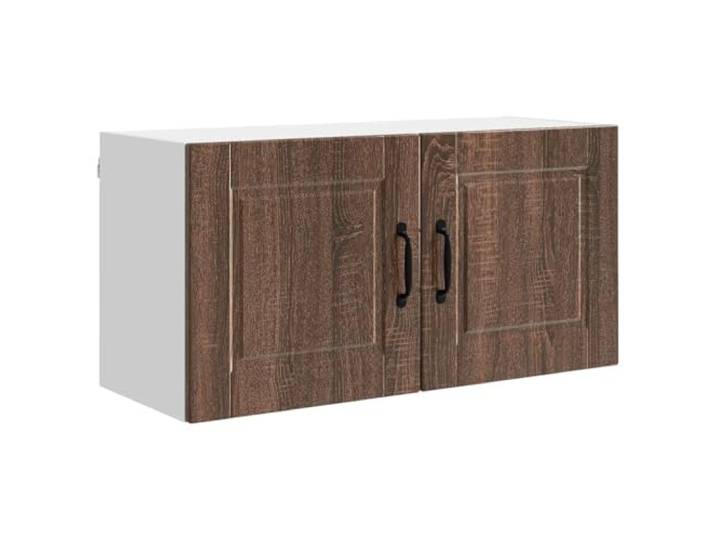 IBUQDDV Wandschrank Porto Braun Eichen-Optik 80 x 31 x 40 cm Holzwerkstoff, Wandmontage, geräumige Fächer, Ablagen, Küchenutensilien, Gewürze, Kochgeschirr, Innenbereich