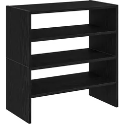 vidaXL Schuhregale 2 Stück stapelbar Schwarze Eiche 60x30x30,5 cm