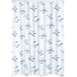 Duschvorhang Textil Helgoland inkl. Ringe blau 180x200 cm