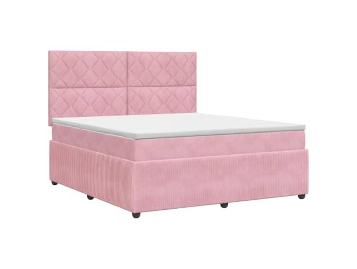 KTHLBRH Boxspringbett mit Matratze Rosa 180 x 200 cm Samt Taschenfederkern mittelfest, verstellbares Kopfteil, Lattenrost, abnehmbare Bezüge, Topper inklusive