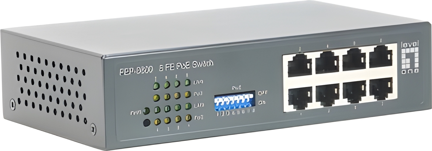 LevelOne FEP-0800, Fast Ethernet (10/100), Vollduplex, Power over Ethernet (PoE)
