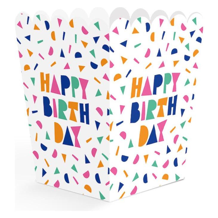 Fiesta 8 Snack-Boxen aus Papier - Happy Birthday (8x) (7182)