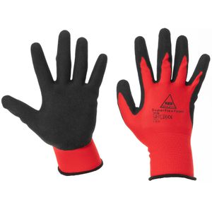 Hase Arbeitshandschuhe Superflex Foam, 508615, Latex-Beschichtung, rot, Größe 7 / S, 10 Paar