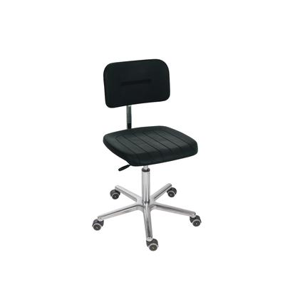 PROREGAL Antistatischer Arbeitsstuhl Arlington, kleiner Rückenlehne, ESD-Sitz, Sitzhöhe 50-69cm, Polyurethane-Sitz, Aluminium-Fußkreuz, Rollen