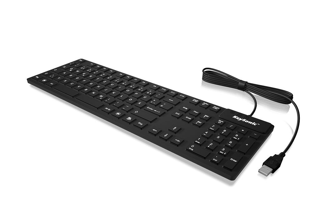 KeySonic KSK-8030IN kabelgebundene Tastatur - QWERTY US - schwarz 28078