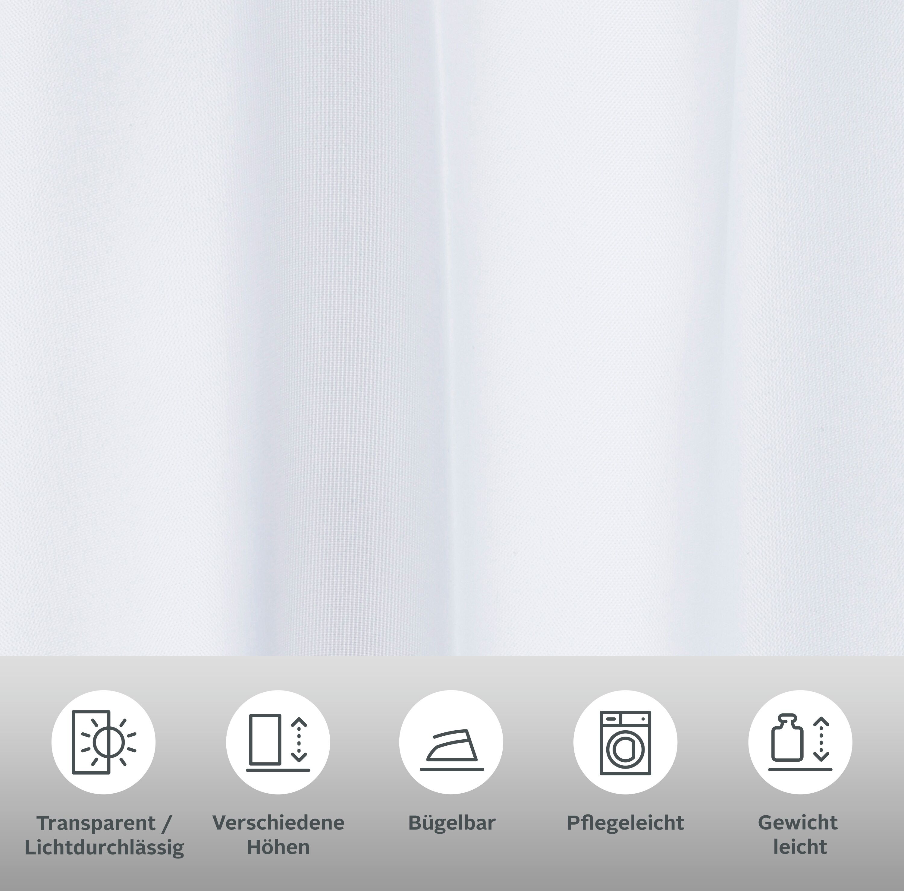 Scheibengardine GOODPRODUCT "Bitola" Gr. 4, grün, B:120cm H:45cm, Voile, Polyester, Gardinen, Scheibengardine, Fertiggardine, transparent grün 45cm, Schlaufen, 120cm