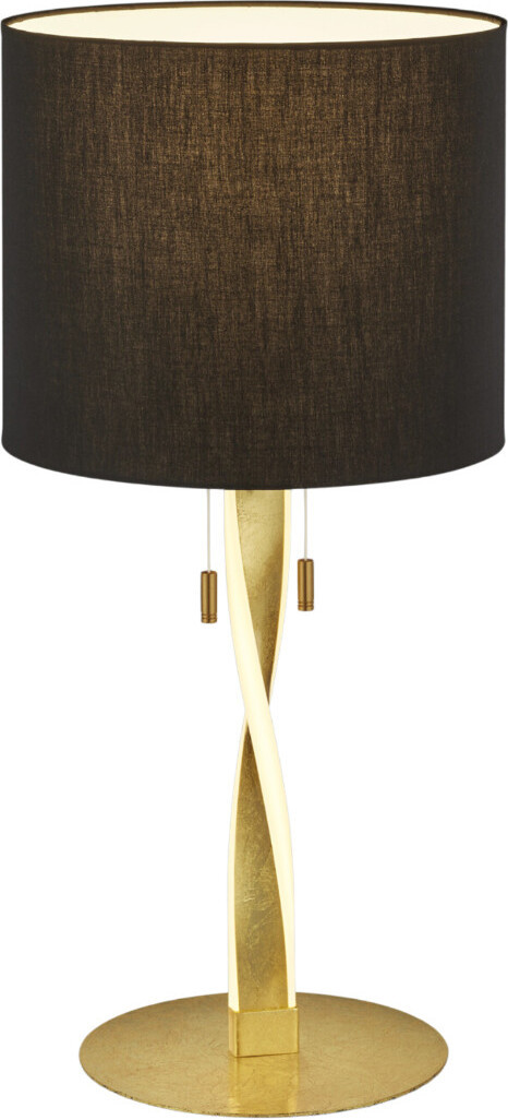 Trio Leuchten Nandor Tafellamp met stoffen kap, zwart/goudkleurig, Hoogte: 62 cm