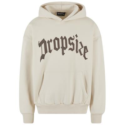 Kapuzensweatshirt DROPSIZE "Dropsize Herren Heavy Oversize Puffer Print Hoodie", Herren, Gr. M, beige (coconutmilk), 70% Baumwolle, 30% Polyester, bedruckt, Rundhals, Sweatshirts