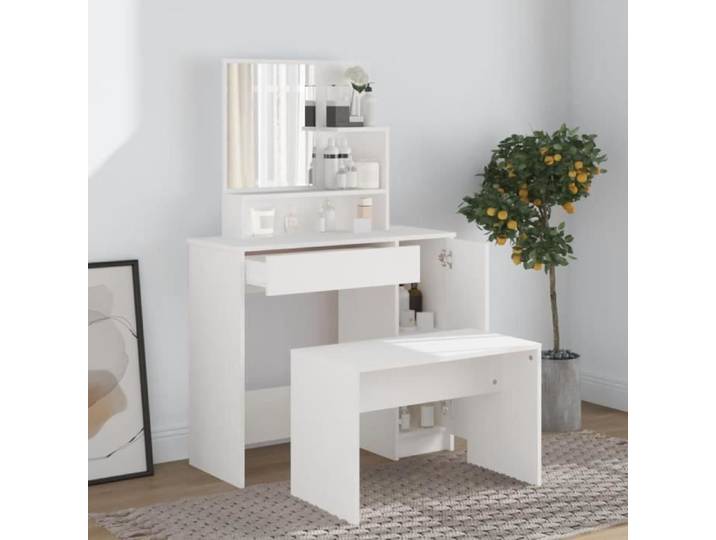 Coiffeuse - CUQUE - Lisa-Boutique - Bois d'ingénierie - Miroir inclus - 1 tiroir