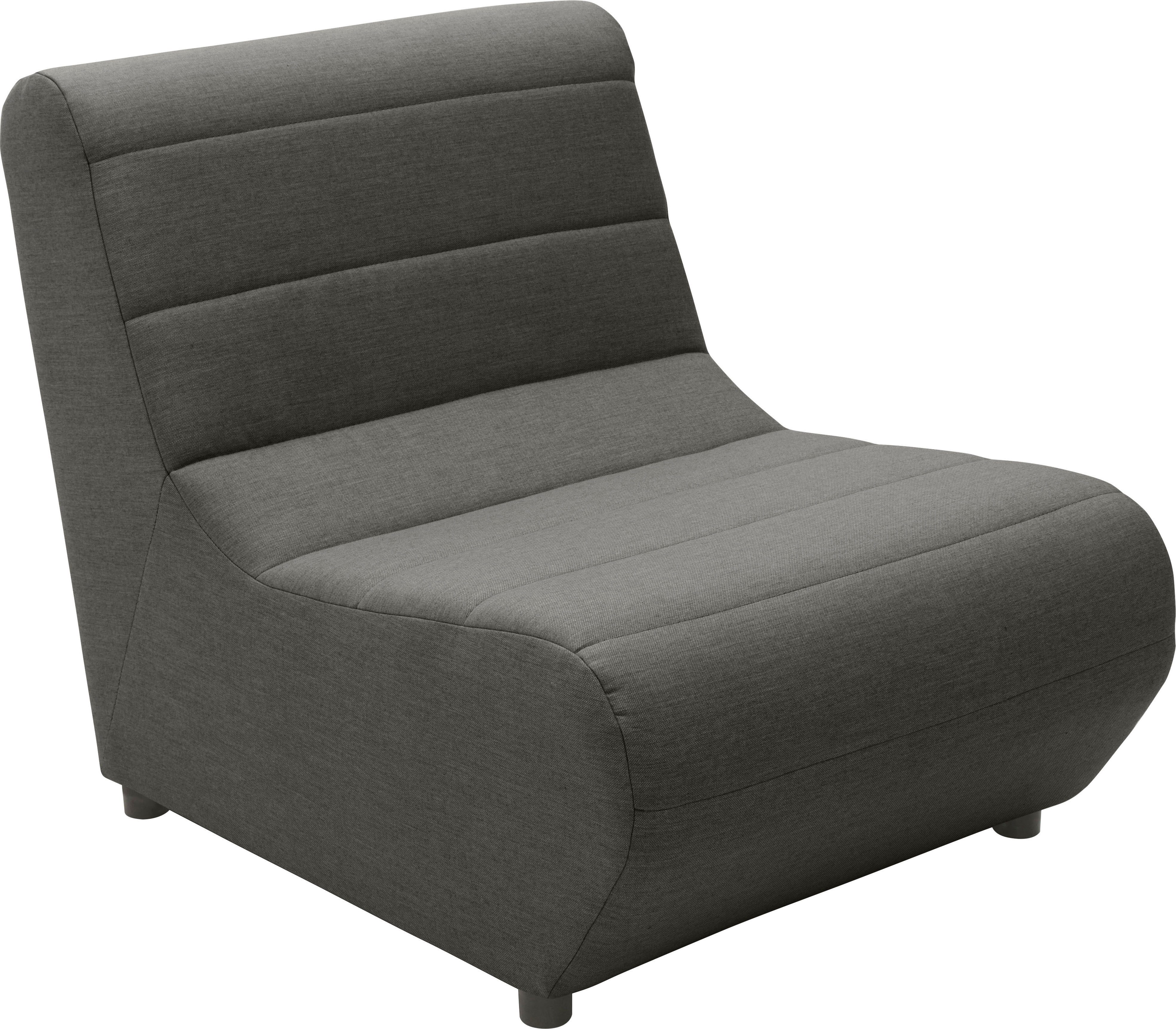 Sofaelement DOMO COLLECTION "Soleil, pflegeleichter und wetterfester Bezug", grau (anthrazit), B:73cm H:80cm T:102cm, 100% solution dyed Acryl, Polsterelemente, Sofaelement, Outdoor, besonderes Design und Formgebung, individuell erweiterbar anthrazit Flac