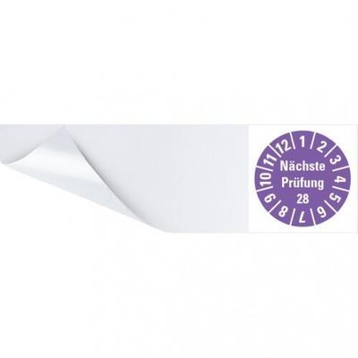 Dreifke® Kabelprüfplakette Nächste Prüfung 28, violett, Folie, selbstkl., 57x25mm, 6 Stk.